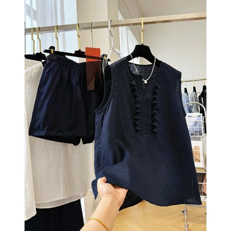 巨好看的夏装一整套高端显瘦背心短裤两件套ootd穿搭韩里韩气套装