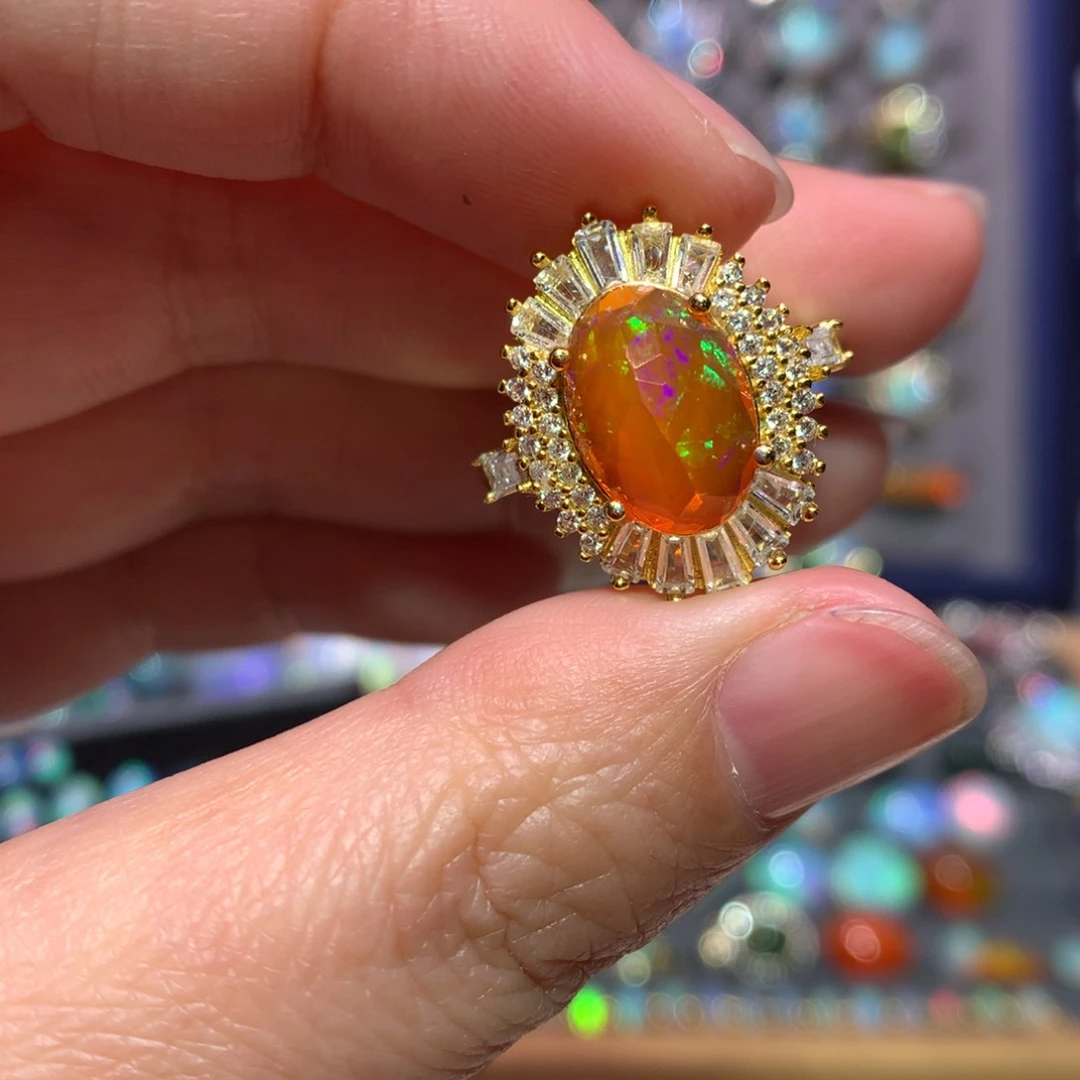 银S925镶嵌欧泊戒指款式