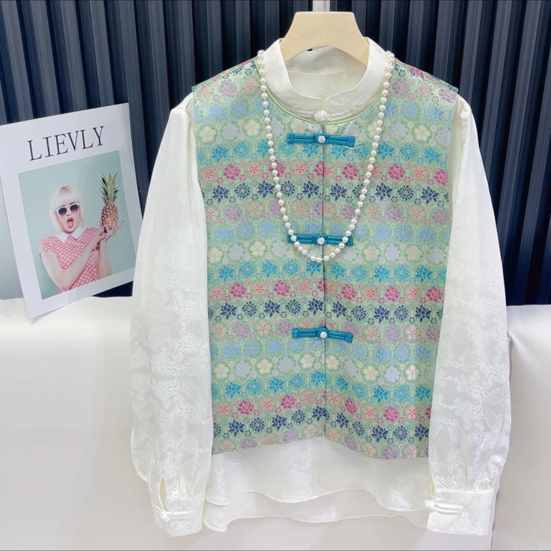 50春季新款国风真丝休闲气质女装马甲HF-870066