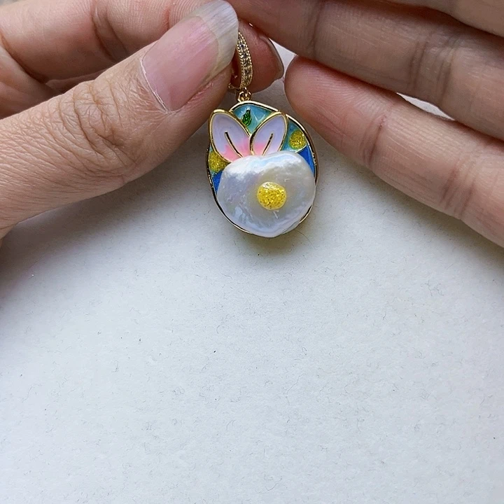 淡水珍珠胸饰银S925镶嵌