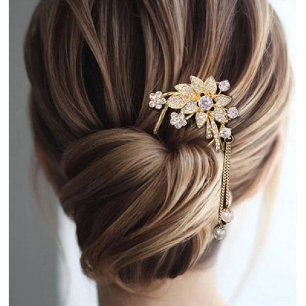 流苏发簪超仙古风簪子网红仿珍珠发卡发夹复古发簪子日常簪发