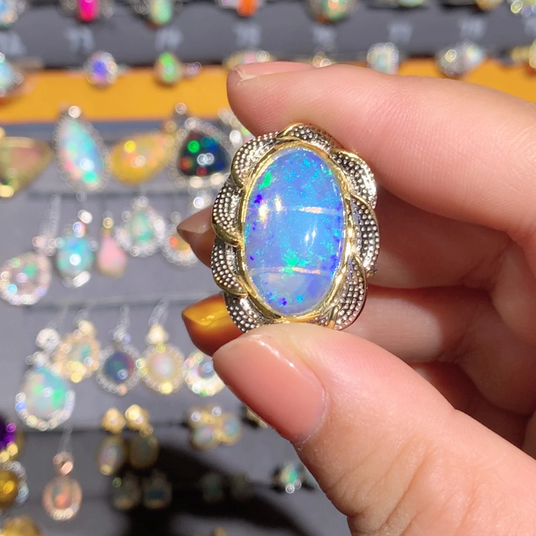 欧泊银S925镶嵌戒指a