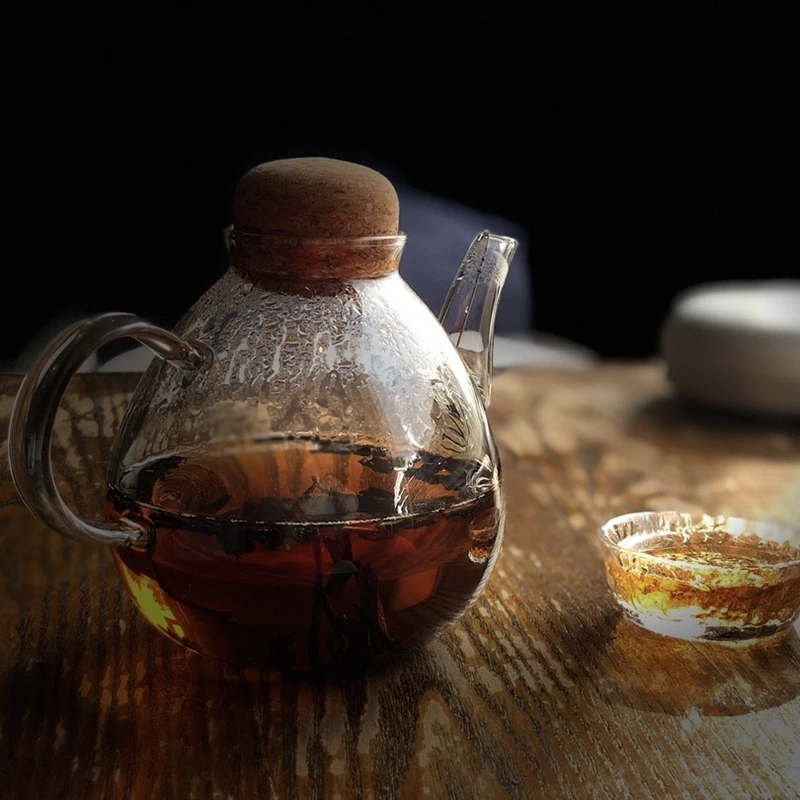 电陶炉茶壶 ins风日式明火加热家用冷水壶纯手工玻璃手工吹制茶具