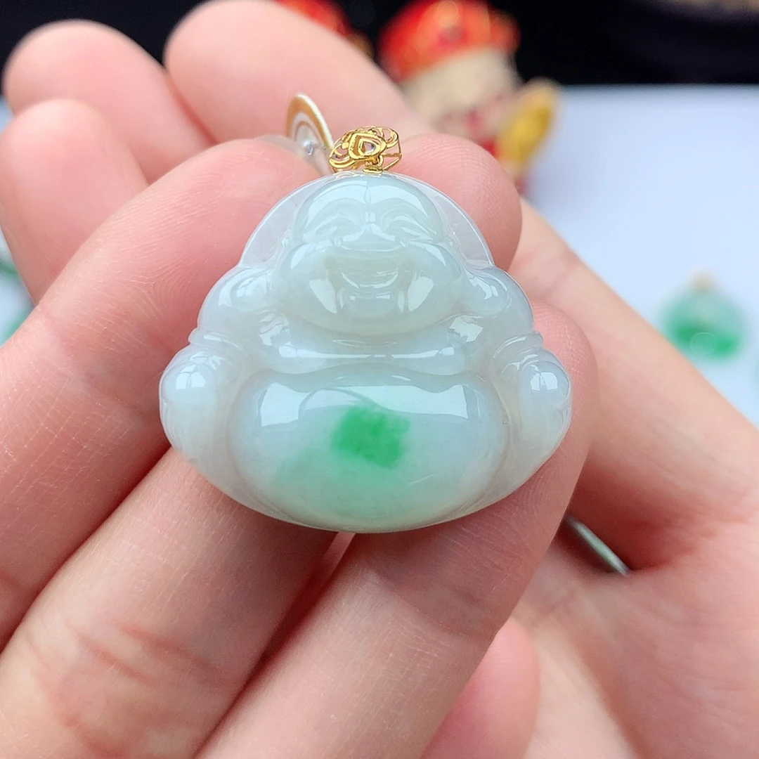 翡翠颈饰18K金镶嵌翡翠