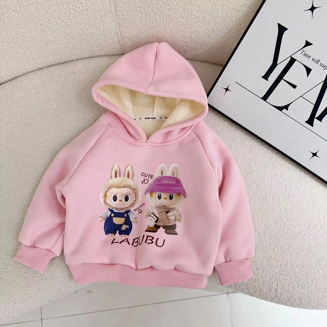 汤圆家童装2024冬季新款萌趣卡通加绒连帽卫衣 XA-472