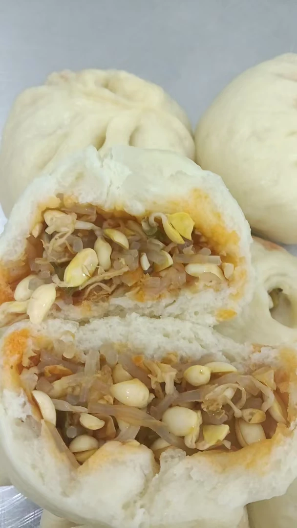 苏北特色手工白菜豆芽粉丝包子10个皮薄馅多现做现发早餐