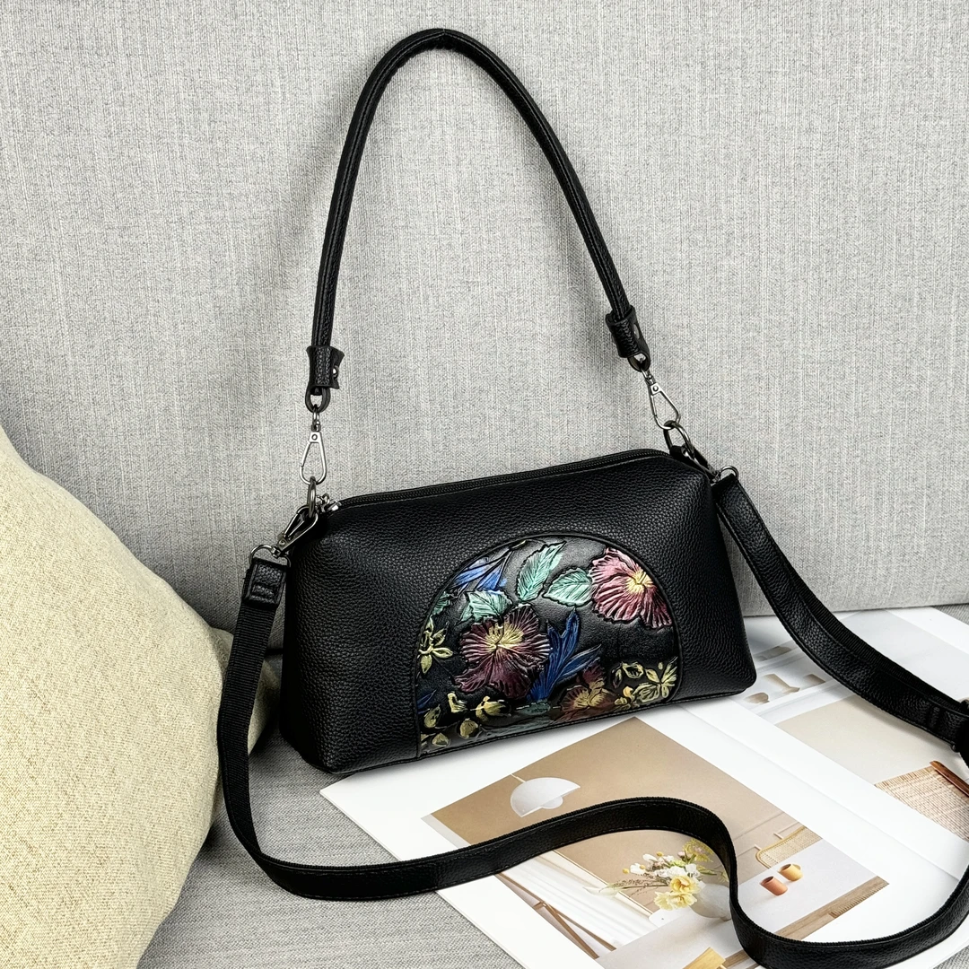 【长27宽7高14】国风玉兰压花斜挎包时尚百搭手机零钱包大容量包包