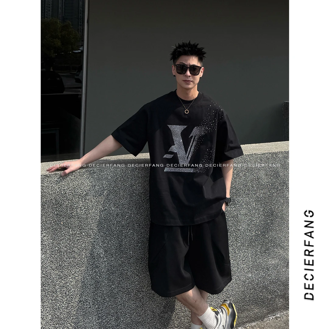 DF 25SS夏季【奥钻工艺 纯棉重磅】休闲百搭字母短袖T恤