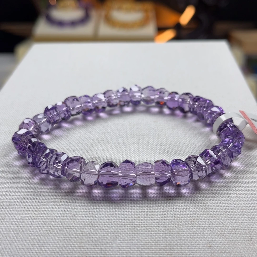 水晶未镶嵌手链紫水晶钻切
