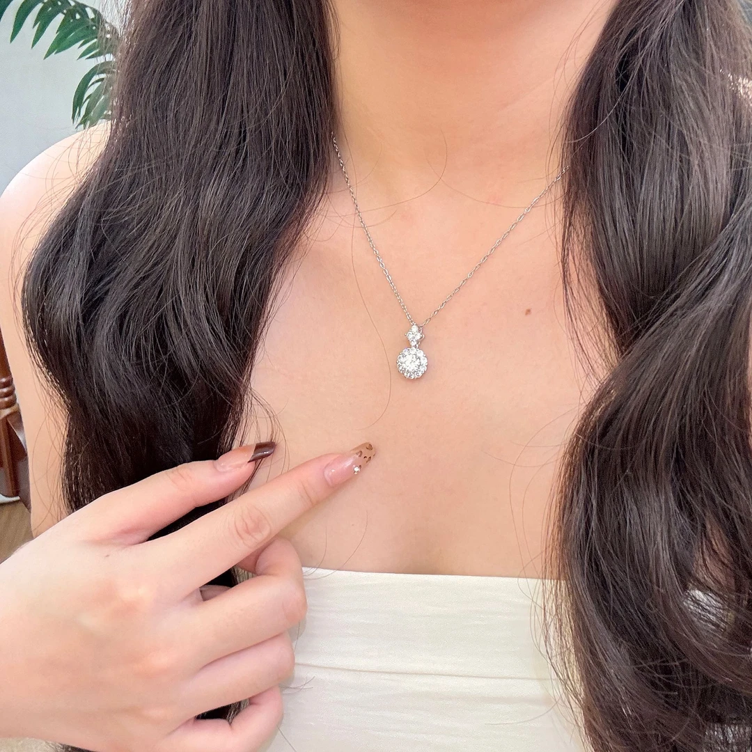 钛钢项链 意大利【设计师】 一世繁花满钻项链轻奢高级甜美锁骨链