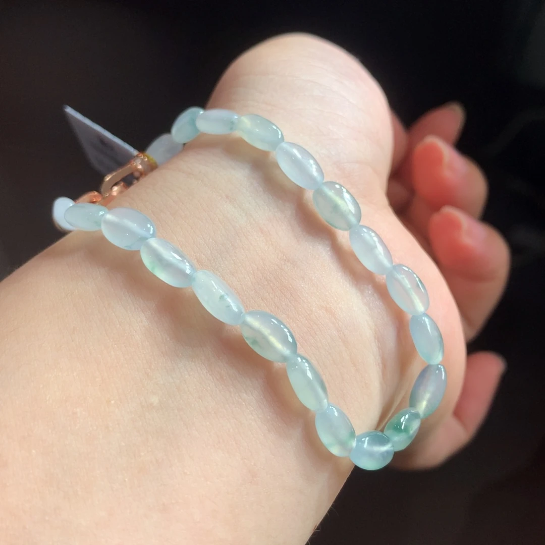 未镶嵌手链翡翠翡翠冰胶滴飘蓝花