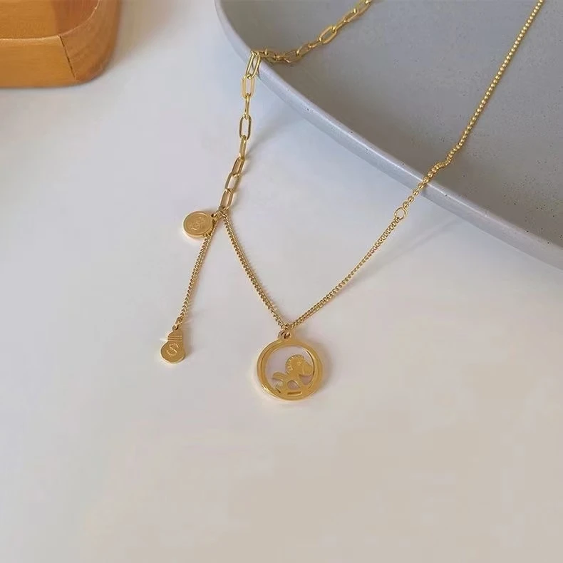 合金项链 18k XL053木马高级轻奢项链