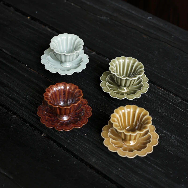 【陶珊居】 岱烨杯碟组合茶杯茶具（Q5446+Q5445+Q5448+Q5447）