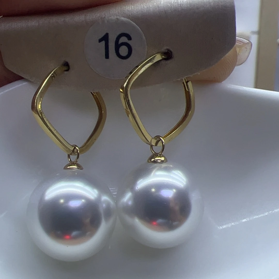 淡水珍珠耳饰18K金镶嵌
