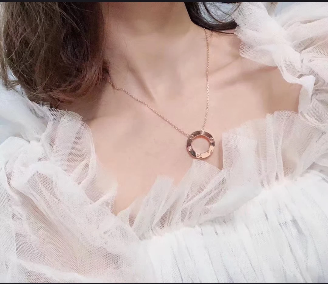 #粉丝专享#S013光面大饼三钻大饼项链环休闲轻奢套装