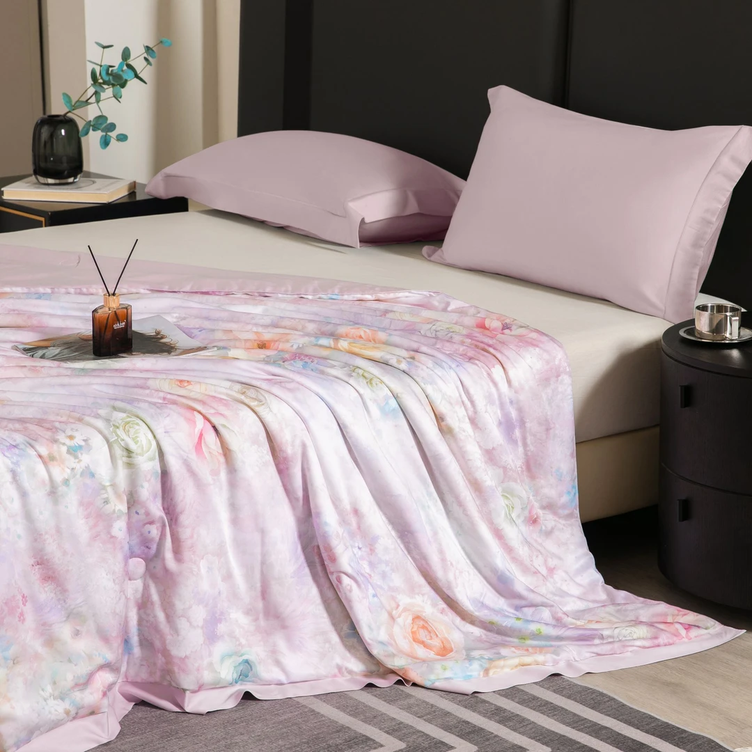 伊醉芳华夏凉被【袁小姐家纺】可机洗夏凉被轻奢空调被丝滑凉感