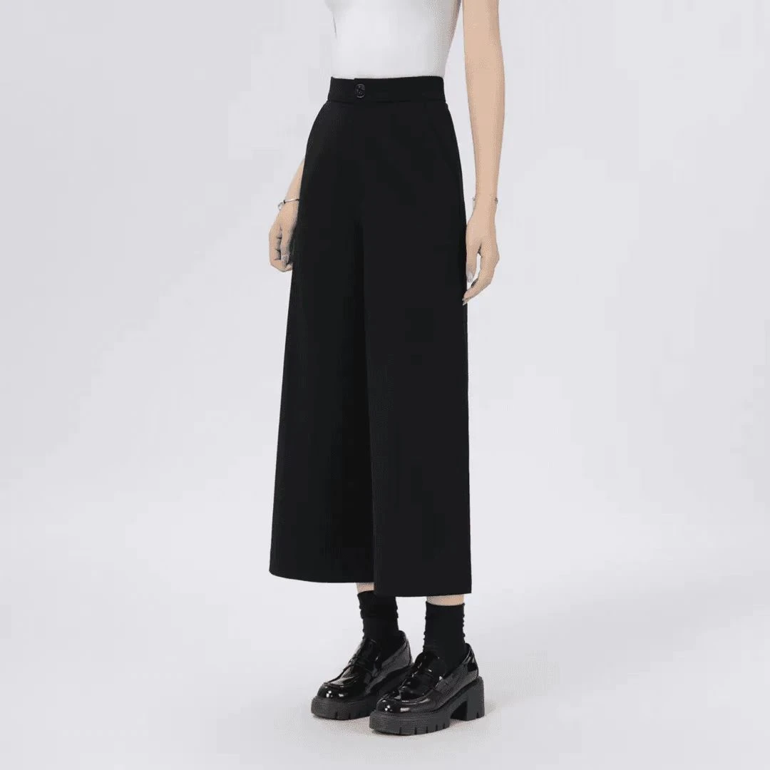 {专柜正品}商场同款春夏西装经典四面弹高腰八分裤阔腿裤110035