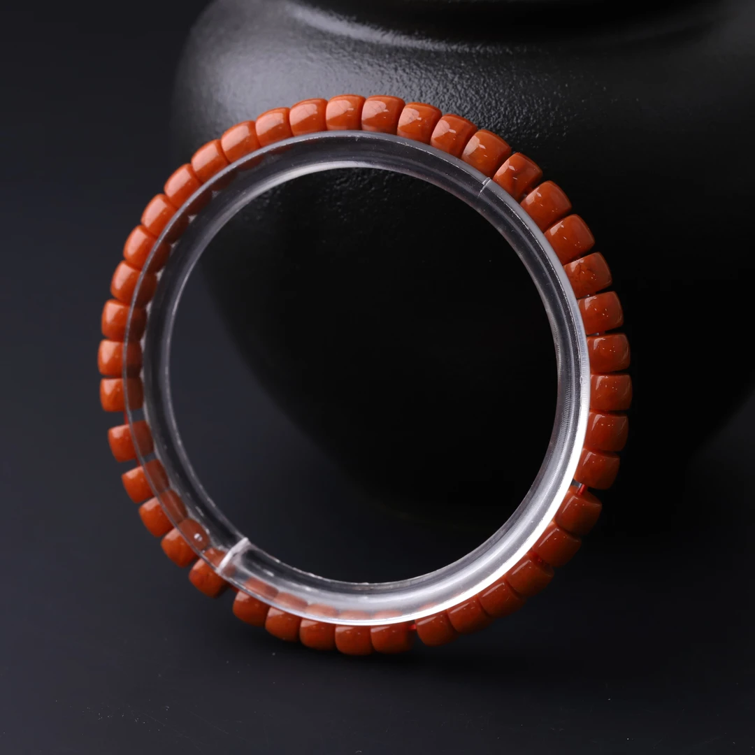 S8636原矿川料南红直切文玩手串男女士盘玩单圈时尚饰品