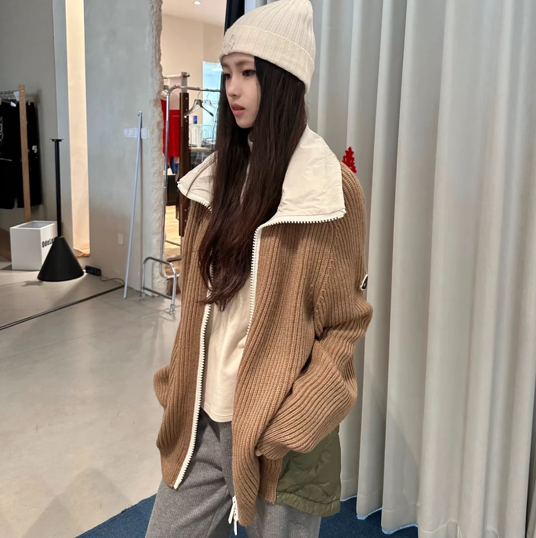 99新 MONCLER 葡萄籽奢潮/Moncler针织拼接外套秋冬时尚加厚/XL