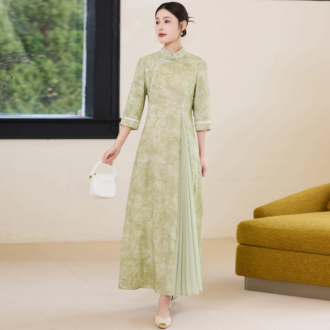 【H079】旗袍2025新款唐装夏季高级国风日常改良连衣裙茶服中式女装