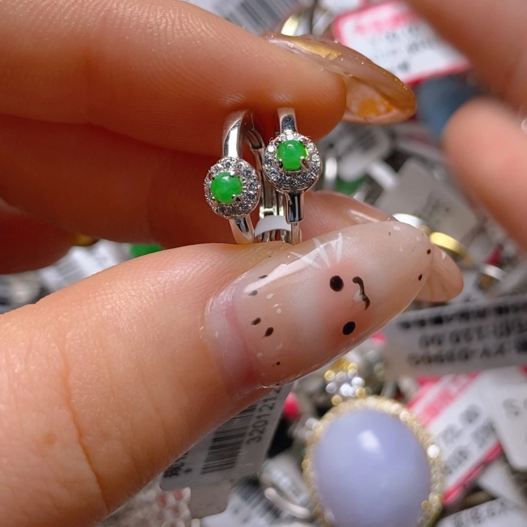 银S925镶嵌戒指翡翠百内无证书