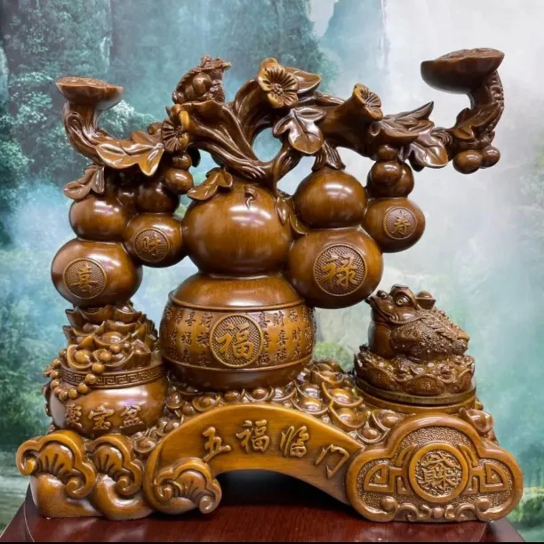 【五福临门】金蟾360可转办公室家居工艺装饰礼品