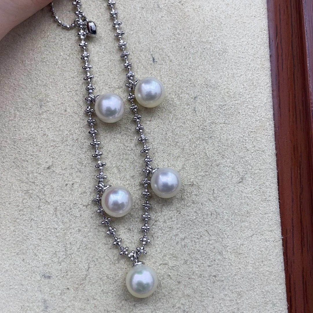 海水珍珠手绳银S925镶嵌