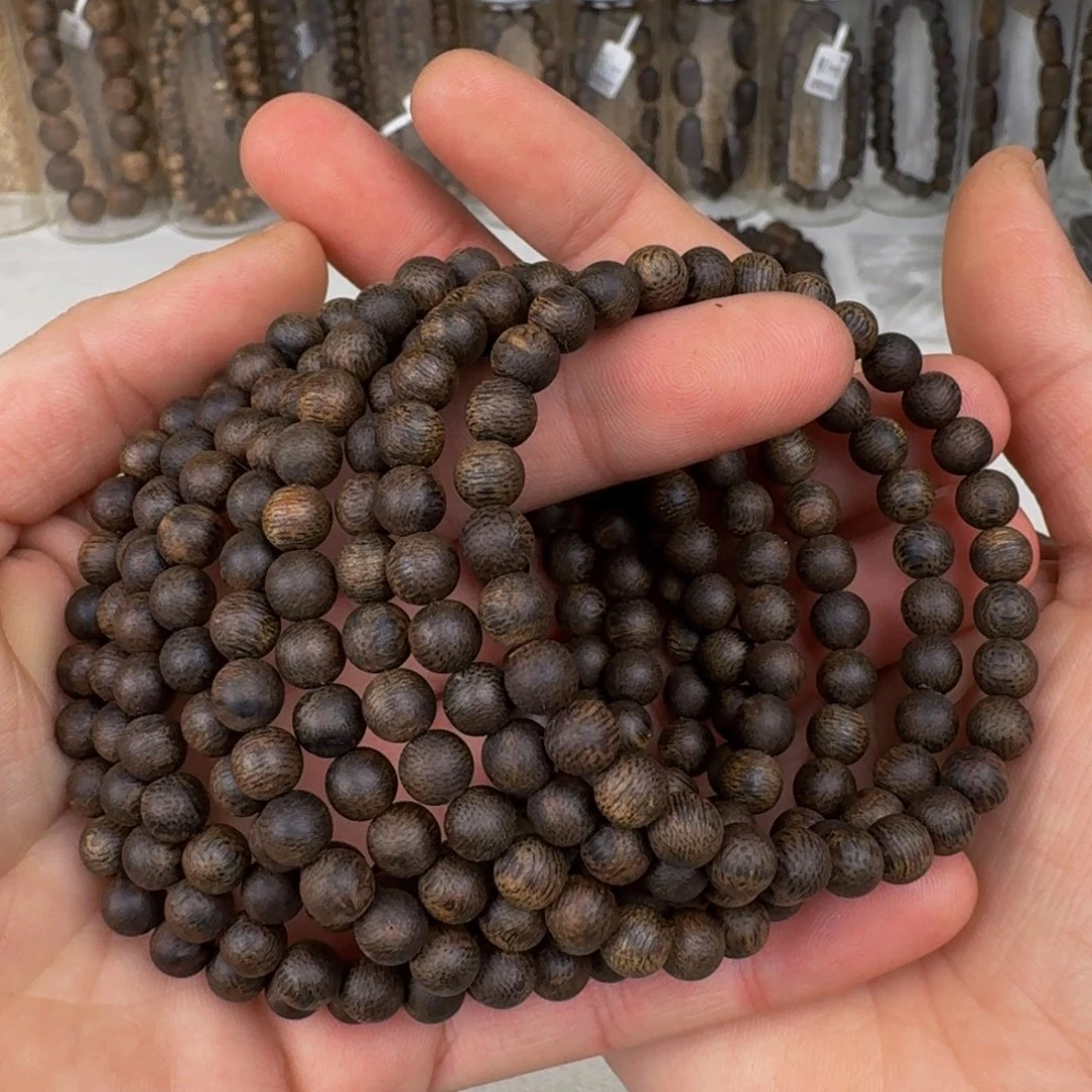 沉香手串棋楠沉香张勺子九九沉圆珠卡6+保3+克手串多样性发一