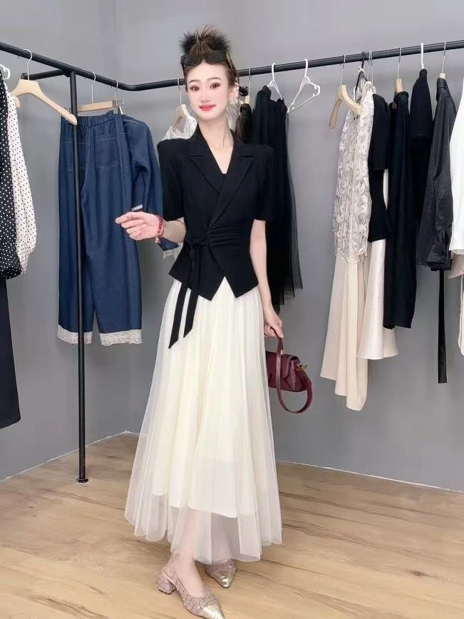 2025新款轻奢高级气质西装上衣+半身裙显瘦洋气两件套套装