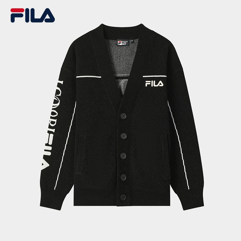 Fila/斐乐官方毛织开衫编织外套2025冬季时尚休闲宽松毛衣保暖