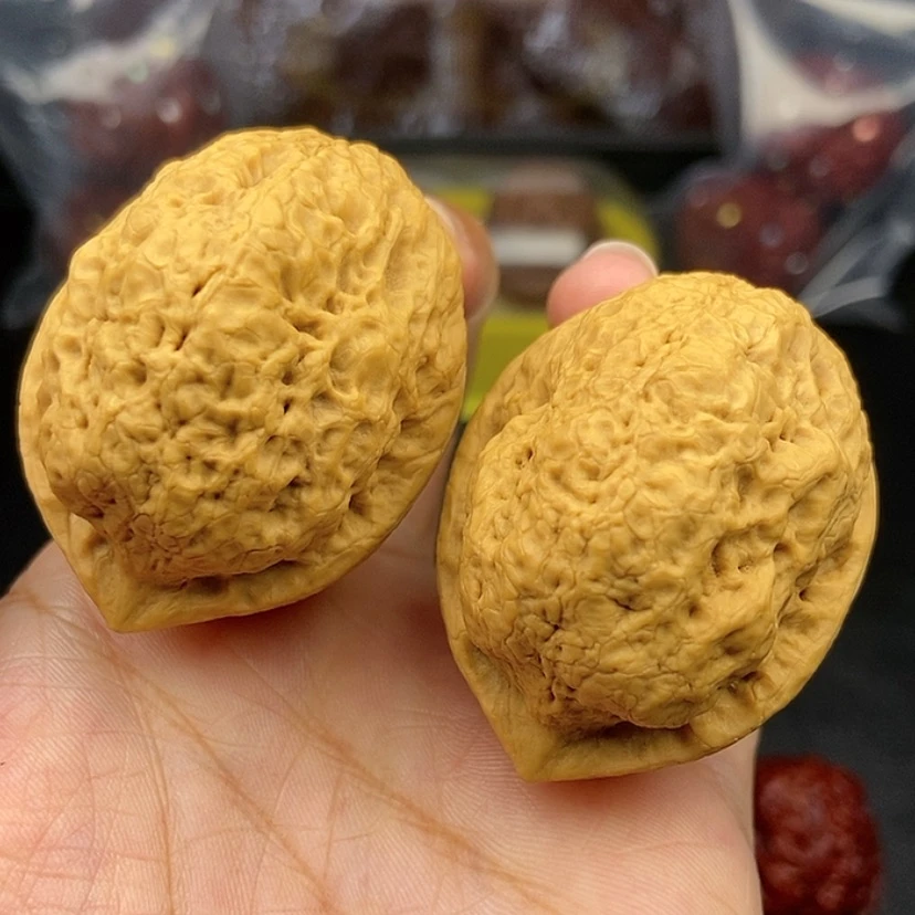 【闪购商品】把件文玩核桃42尺脑纹金蟾
