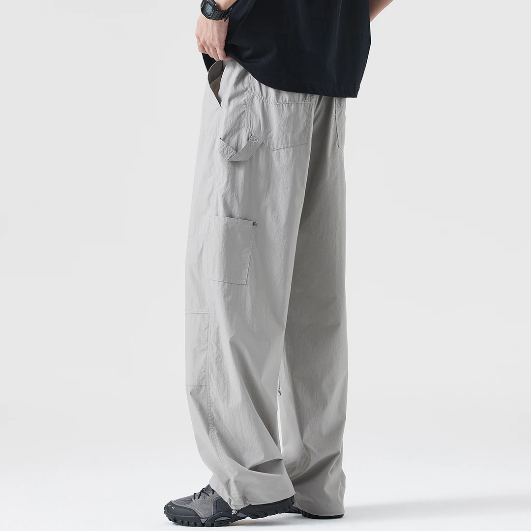Kuvine Studios夏季新款日系工装伐木裤宽松直筒凉感薄款休闲裤男
