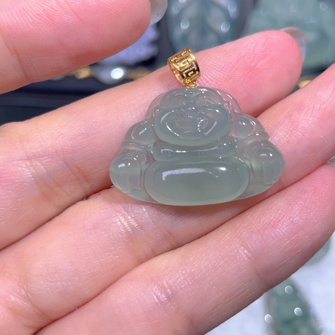 颈饰18K金镶嵌翡翠翡翠