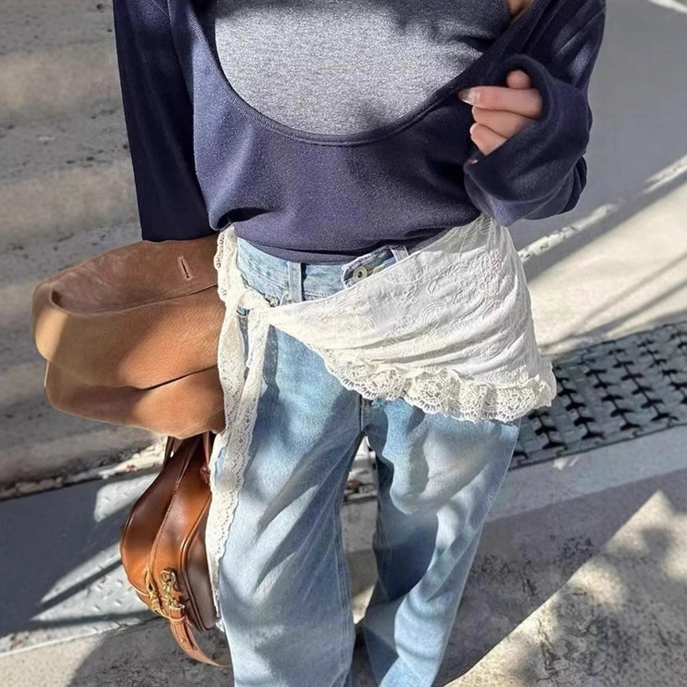 开春必不可少的重工刺绣蕾丝三角巾系带屁帘裙（9pl02#）9-214