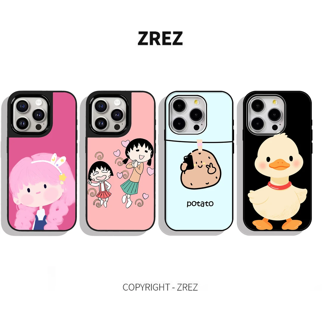 ZREZ 原创 [ 粉色女孩 ] 适用苹果iPhone16ProMax防摔个性手机壳