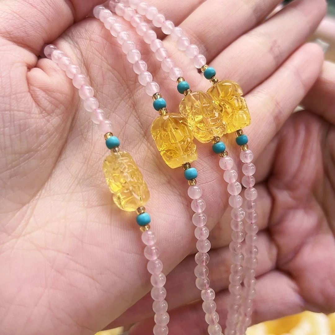 未镶嵌蜜蜡裸石貔貅手链