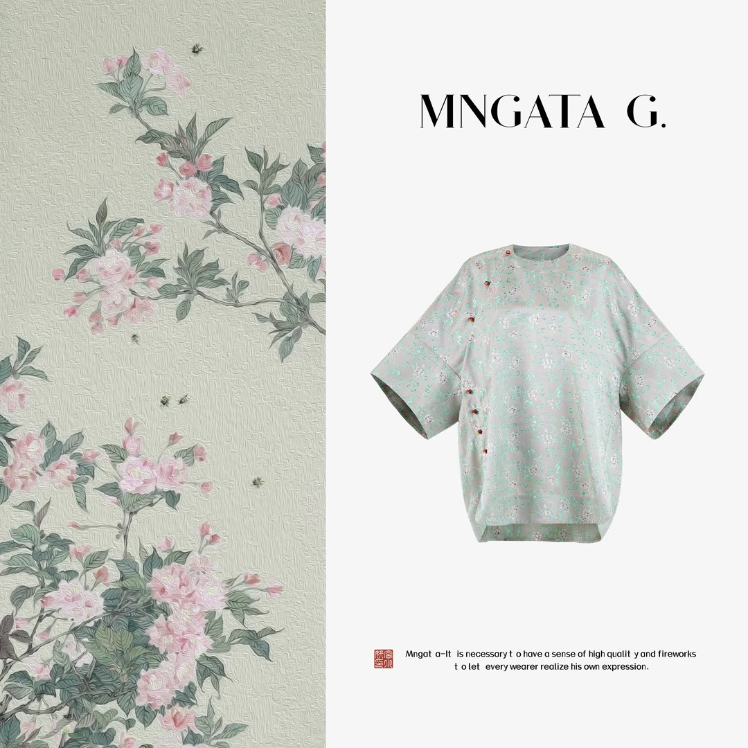 MNGATA G.宫小妍【夏北青罗】夏日新中式中国风休闲百搭上衣5070202