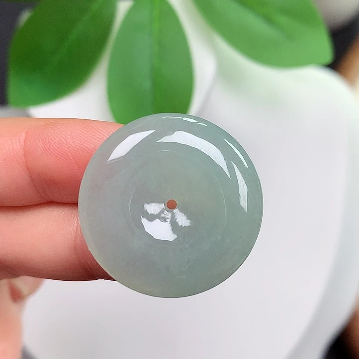 翡翠未镶嵌颈饰平安扣 26.5x5.5mm