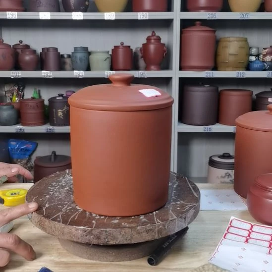 紫砂茶叶罐正品清水红泥素面7266