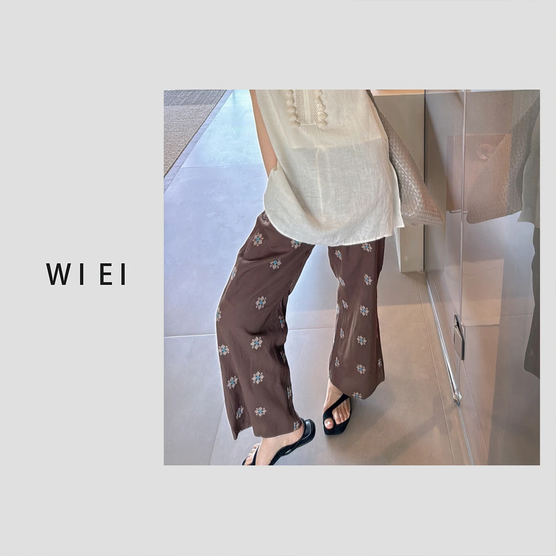 《WI EI》重磅民族风 马赛克刺绣 超显瘦 休闲裤24377