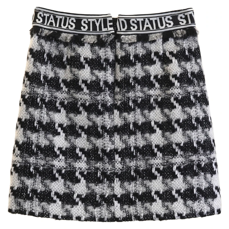 【伍莎-自营】格子修身包臀短裙#VID38Q002