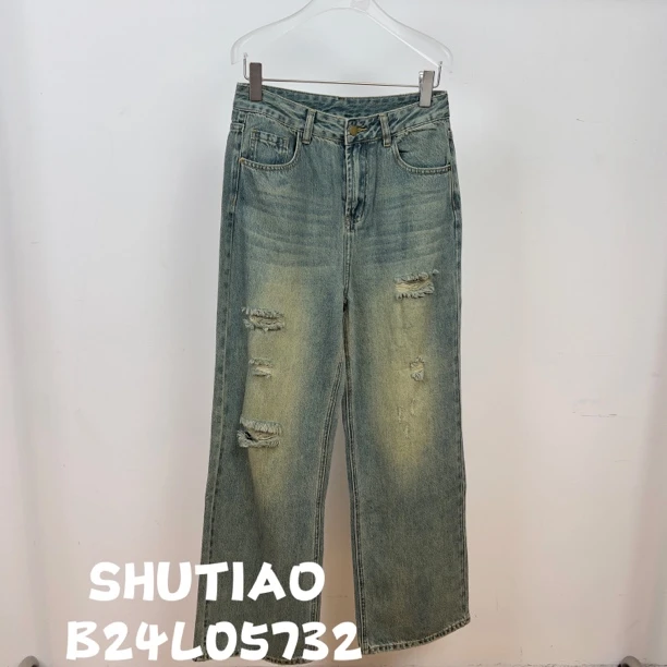 【SHUTIAO】2024秋冬：新款小众设计款牛仔裤B24L05732