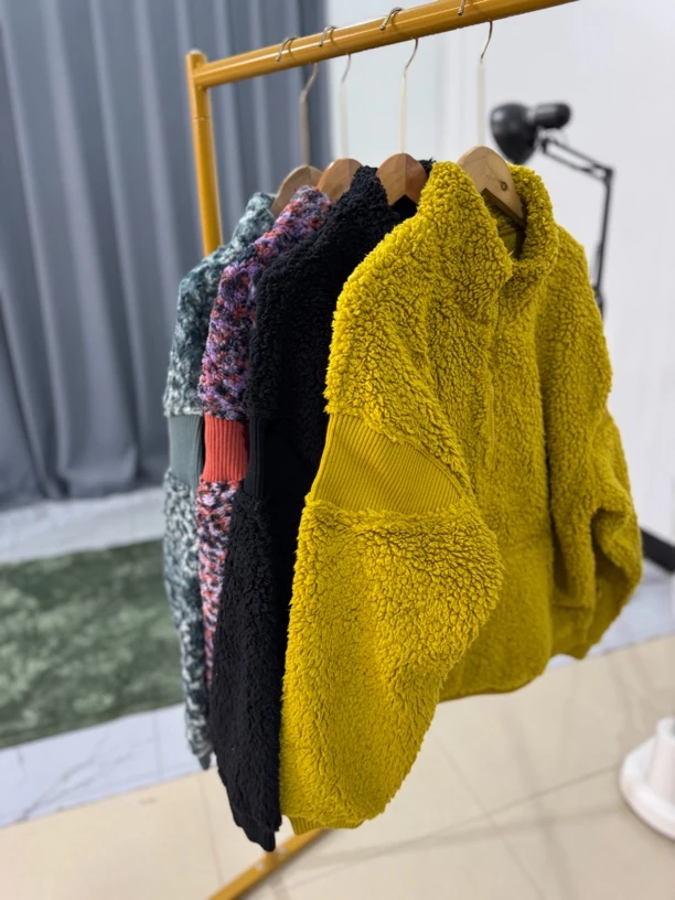 保暖颗粒绒3216四色抓绒半拉链原单尾货捡漏外套