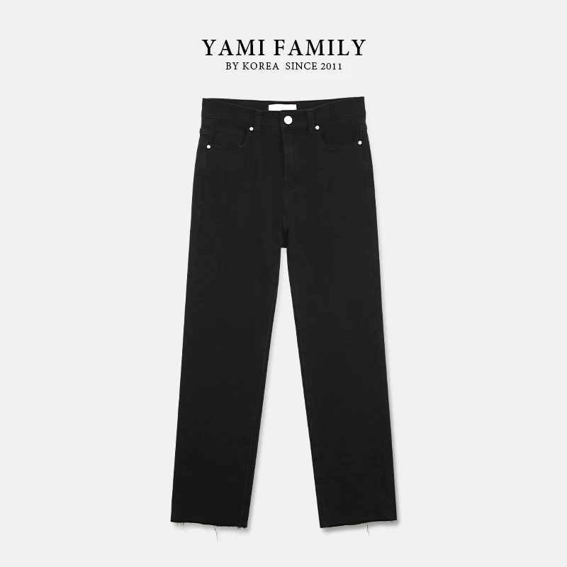 【岩岭】YM-NZK-2302 百搭修身经典弹力休闲裤牛仔裤春夏秋冬黑色