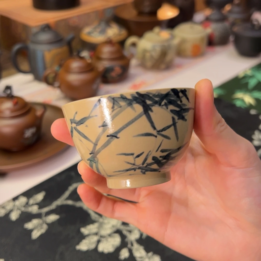 建水青花文林釉下彩主人杯90cc