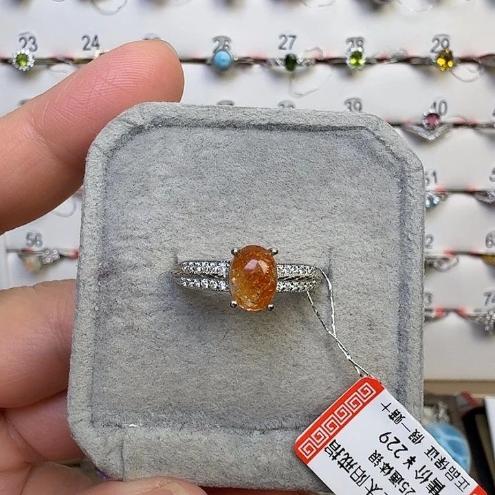 戒指银S925镶嵌水晶