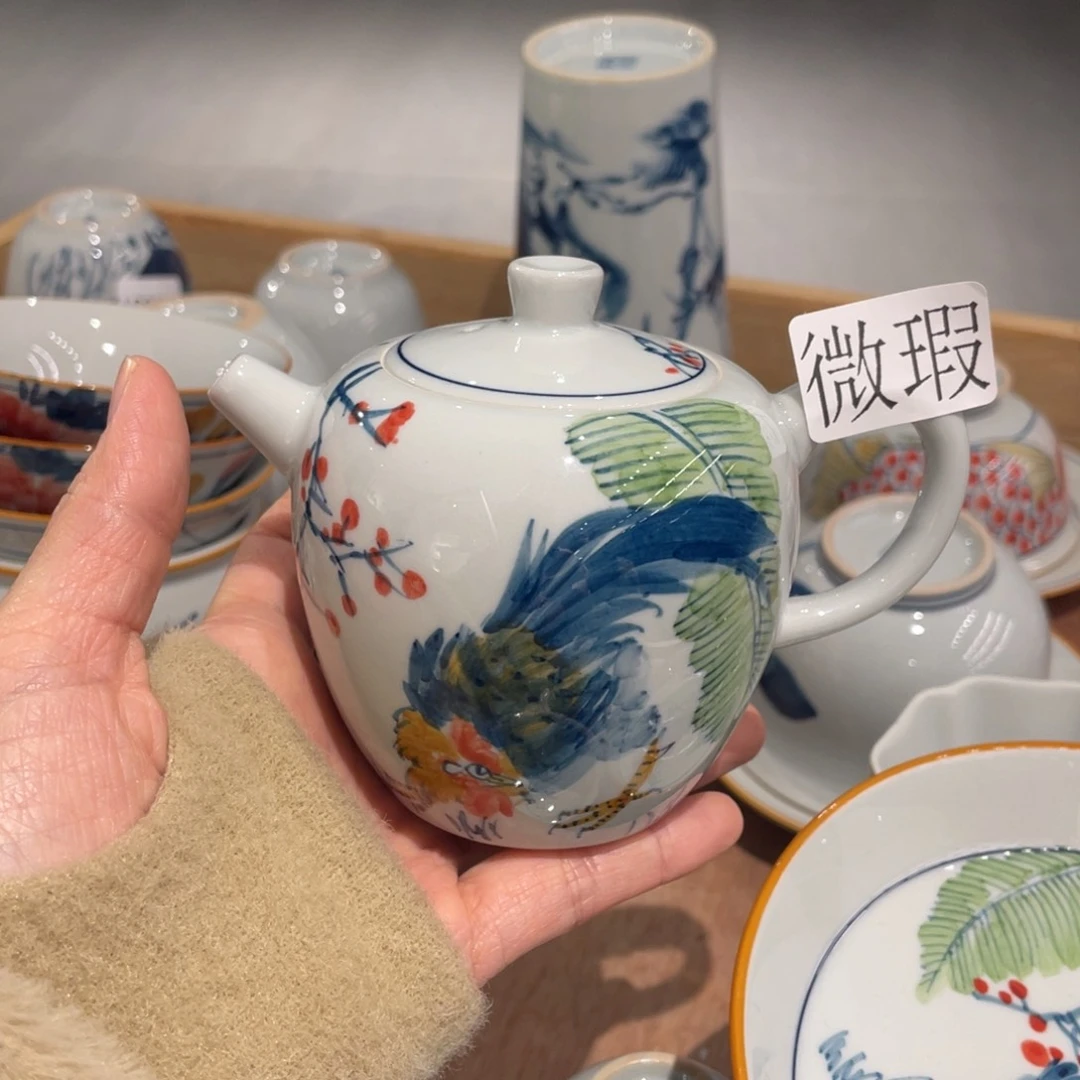 有瑕釉下彩纯手绘