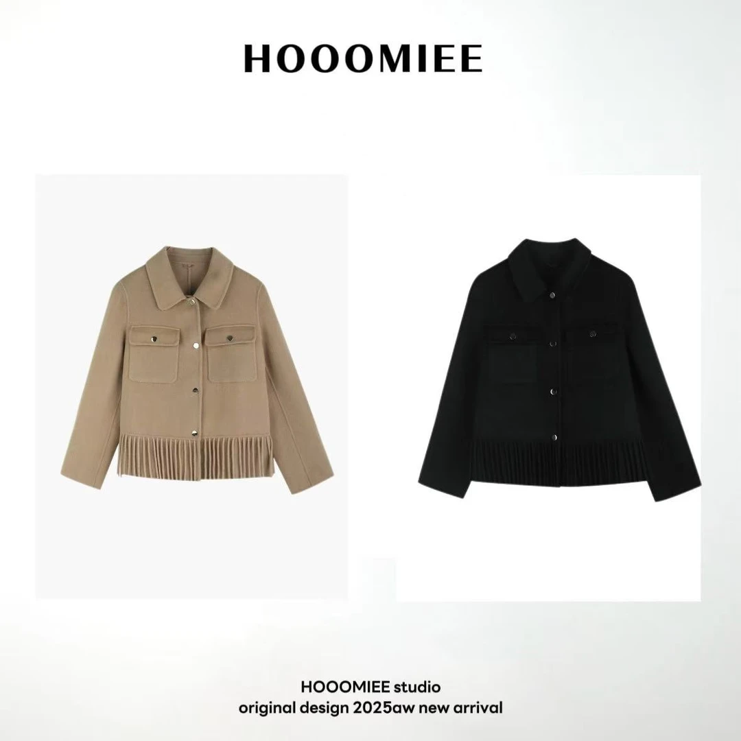 Hooomiee秋冬新款流苏设计女士短款外套DB2010A