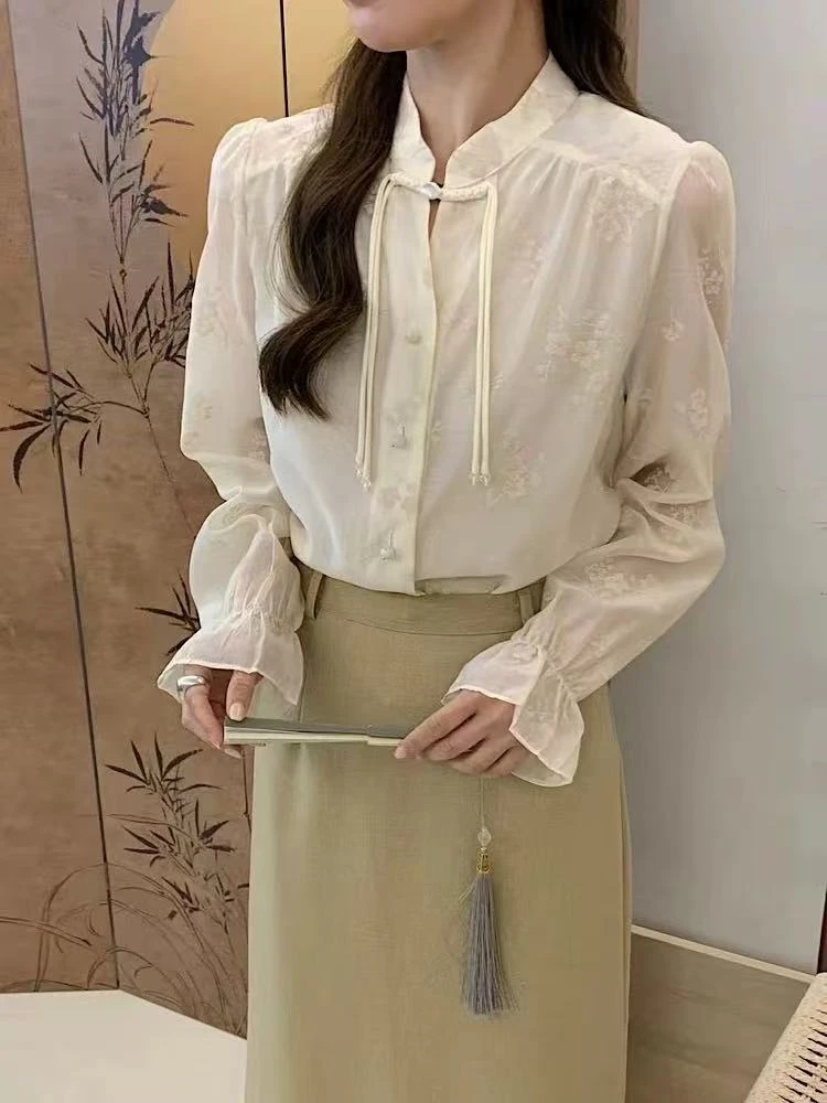 高级中式国风提花衬衫  ZB