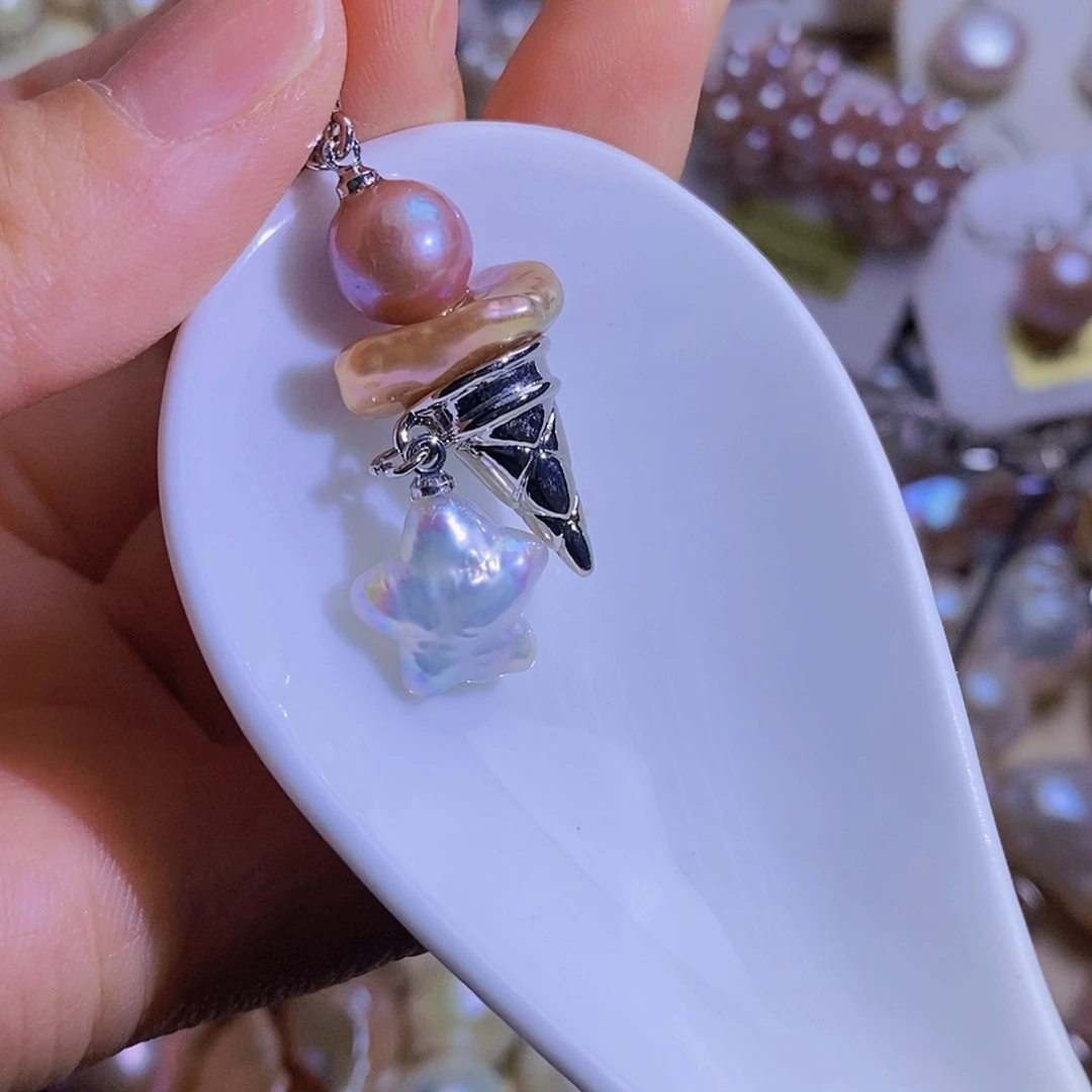 天然淡水珍珠（微瑕）淡水珍珠合金